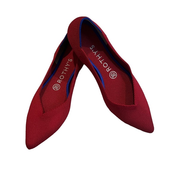 Rothy’s The Point Chili Red Flats, Sz 7 - Picture 2 of 13